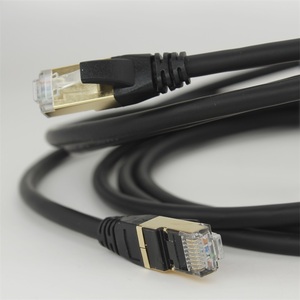Customizable 1m SFTP Network Cable High Quality Outdoor Double <strong>Shielded</strong> CAT6A/CAT7 26AWG BC PVC Black Ethernet <strong>Patch</strong> <strong>Cord</strong> - Product Image 4