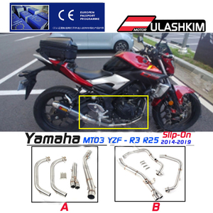 Silenciador de Escape para Motocicleta YZF <span class=keywords><strong>MT03</strong></span> MT-03 YZF R3 R25 YZF-R3 YZF-R25 2014 a <span class=keywords><strong>2019</strong></span> YZF R25 R3 Tubo Medio de Escape - Product Image 2