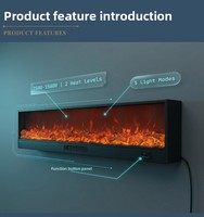 Cheminée électrique pour hôtel et villa, chauffage à flamme multicolore, affichage LED, commande par application/télécommande, économie d'énergie, 1500W