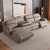 Elektrisches Relaxsofa-Set U-förmig aus Echtleder, Wandnahes Ecksofa für Wohnzimmer, OEM