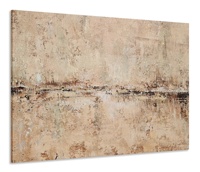 Impression de peinture à l'huile abstraite beige moderne avec texture en relief, art mural neutre pour salon, chambre, hôtel, décoration intérieure