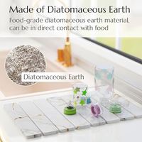 Tapis de séchage de vaisselle rectangulaire écologique à absorption rapide, pliable, en pierre de terre de diatomée, 600 mm de diamètre