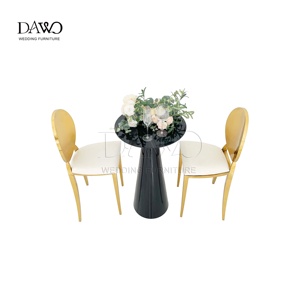 Table de bar ronde noire moderne de luxe, chaise haute pour les événements de mariage, les cocktails, les hôtels, les banquets, les centres commerciaux, les ateliers et les salons - Product Image 6
