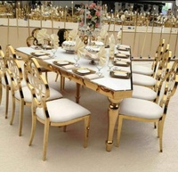 Cérémonie de mariage utilisé triangle or miroir verre haut événement table à manger