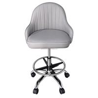Tabouret de bar de luxe en similicuir, réglable en hauteur, pivotant, avec roulettes et accoudoirs, pour café et salon de beauté
