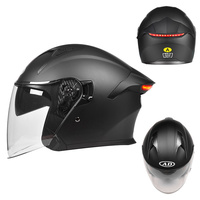 Casque de moto à visière ouverte de haute qualité avec certification DOT, éclairage LED intelligent, double visière, casque de motocross demi-visage