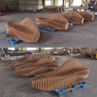 Banc paramétrique, mobilier paramétrique, design paramétrique, sièges en bois massif, chaise d'attente en chêne massif