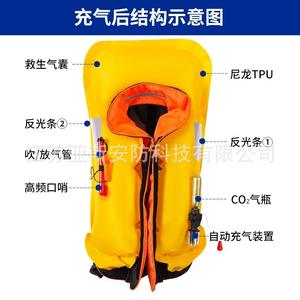 Chaleco Salvavidas Inflable Automático Moresea, 150N de Flotabilidad, para Adultos, Pesca al Aire Libre - Product Image 2