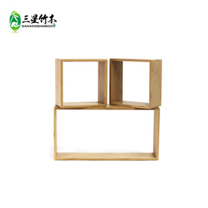 Bamboo wall-mounted storage rack, decorative wall organizer, <b>TV</b> wall mount, household wholesale. - Product Image 3