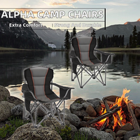 ALPHA CAMP Übergroße, robuste Camping-Klappstühle, 450 LBS, gepolsterte Stütze, Tragetaschen, tragbar, für den Außenbereich (Schwarz, 2 Stück)