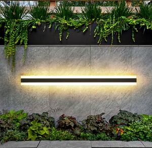 IP65 AC 85-265V モダン屋外用リニアストリップウォールランプ 3500K ウォームホワイト ガーデンウォールライト ロングハロゲンウォールライト - Product Image 2