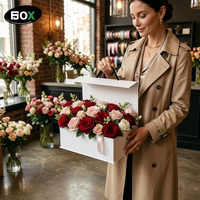 FUSSEN Vente en gros de boîtes cadeaux pour fleurs personnalisées, portables, avec poignée, luxueuses, pliables, magnétiques, en carton rigide, matériaux recyclés, éponge