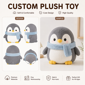 Muñeco de Peluche Personalizado, Tela de Peluche Corta y Suave, Relleno de Algodón PP, Detalles Bordados, Lindo Juguete de Peluche de Regalo - Product Image 1