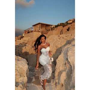 Robe Ophelia en dentelle blanche, style vintage, fourreau, soirée, satin, coton, polyester, col halter, col haut, floral, empire, été - Product Image 3