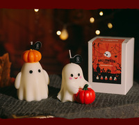 Halloween Süßes Geister-Kürbis Duftkerzen-Set Handgemachte Sojawachs Dekorative Kerzen für Zuhause Party Halloween-Dekoration Geschenke