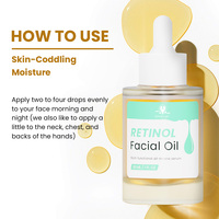 Huile de soin de la peau au bakuchiol rétinol biologique personnalisée, hydratant réparateur éclaircissant, huile de rétinol anti-âge pour le visage