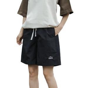 Pantalones cortos de secado rápido de verano de cintura alta para hombre, pantalones casuales holgados de moda para playa, pantalones cortos deportivos para hombre, Color sólido - Product Image 1