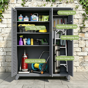 Armario <span class=keywords><strong>de</strong></span> Almacenamiento Exterior Impermeable Personalizado, Organizador <span class=keywords><strong>de</strong></span> Jardín, Armario para Herramientas <span class=keywords><strong>de</strong></span> Patio, Caseta para Equipos <span class=keywords><strong>de</strong></span> Jardín - Product Image 2