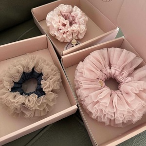 Accesorios para el cabello de gama alta para mujer, lazos de encaje francés hechos a mano, flores, bandas de goma, Material de tela de lujo - Product Image 3