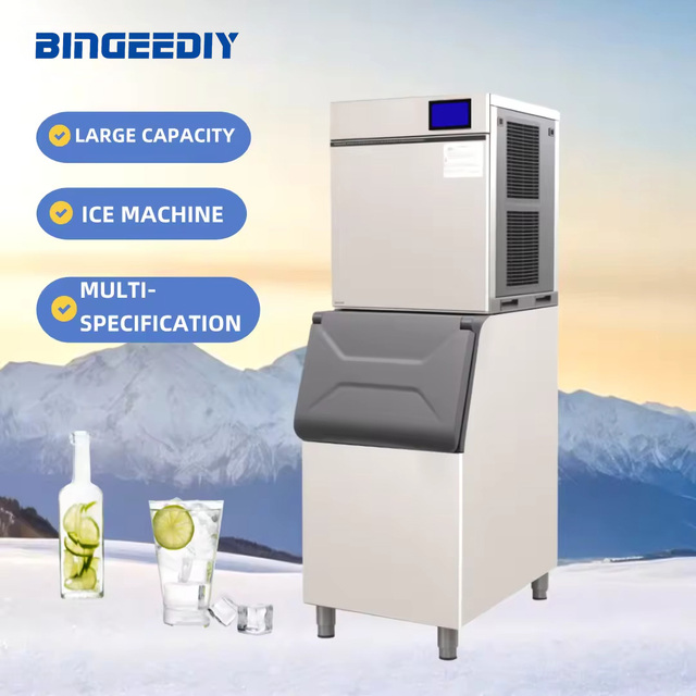 Large Ice Machine 159kg/24h Commercial Fully Automatic Milk Tea Shop