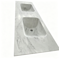 Lavabo de salle de bain en pierre frittée sur mesure, vasque monobloc sans joint, lavabo moderne blanc, usine OEM