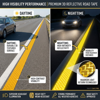 OEM Maßgefertigtes 3D-Reflektorband vom Hersteller, Vibrationswarnband für Straßensicherheit, Hochsichtbares Verkehrsmarkierungsband