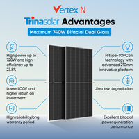 Panneaux solaires bifaciaux de type N TOPCon Trina résistants à la brume salée et à l'ammoniac 650W 700W pour les centrales solaires côtières et désertiques