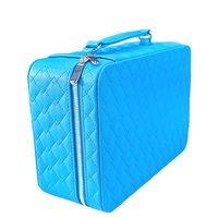 Boîte de rangement pour bijoux en cuir PU haut de gamme, avec poignée, boîte à montres, boîte à bijoux de voyage personnalisée