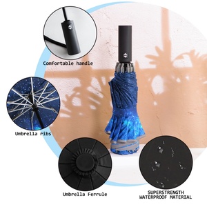 Parapluie inversé pliable pas cher en gros, 23 pouces, 10 baleines, coupe-vent, garde la surface au sec - Product Image 5