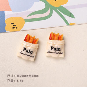 Charmes en résine DIY mignons de dessin animé, simulant pain, beignets, toast, omelette, homard, tarte aux œufs, accessoires, ornements, décoration de coque de téléphone - Product Image 3