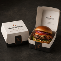 Emballage alimentaire jetable écologique personnalisé en papier pour hamburgers, hot-dogs, boîte à emporter, matériaux recyclés, gaufrage