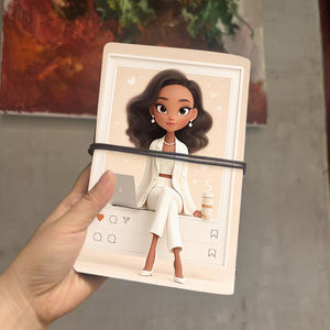 Rétro A6 Journal Nouvel An Cadeau pour frère pour suivre la forme physique et les progrès des objectifs avec femme <span class=keywords><strong>ordinateur</strong></span> <span class=keywords><strong>portable</strong></span> tasse à café perles imprimées sur - Product Image 3