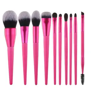 New Private Label Cosmetic Make Up Brush Set Professional Makeup Brush Kit Hot Pink Makeup Brushes Set custom Logo