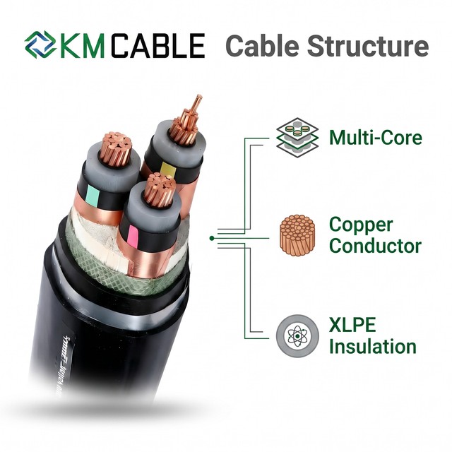 Copper Conductor XLPE Insulated LSZH Multi Core Power Cable 0.6/1kV