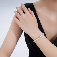 Pulsera de Moissanita con Eslabones Geométricos Hexagonales de Plata Esterlina 925, 15.2g, de Gran Peso, para Mujer, Joyería de Lujo