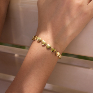 Pulsera de Acero Inoxidable con Dije de Corazón Pulido Clásico de J&D Jewelry, Chapado en Oro de 18K, Resistente al Agua, Joyería Romántica para Mujer - Product Image 3