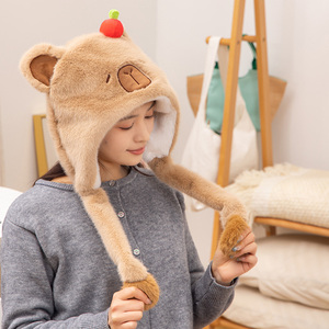 Capybara di chuyển tai mũ tai capibara Kawaii sang trọng Mũ kapibara ngoài trời vui nhéo tai mũ hoạt hình - Product Image 6