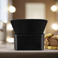 Brosse plate multifonctionnelle Kabuki pour le visage et le corps, poudre de cheveux synthétiques, cosmétiques avec poignée confortable