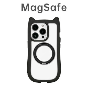 Custodia per iPhone 17 Pro Max con Supporto Girevole a Orecchie di Gatto 3D in Acrilico Trasparente - Product Image 6