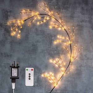 Đèn <span class=keywords><strong>LED</strong></span> Dây Bện Bằng Đồng Đầy Sao Màu Trắng Ấm Áp Cành Liễu Đèn Trang Trí Ngày Lễ - Product Image 1