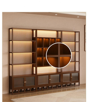 Vitrine à thé en bois moderne avec design à panneaux pour supermarchés et hôtels, cloison de rangement personnalisable