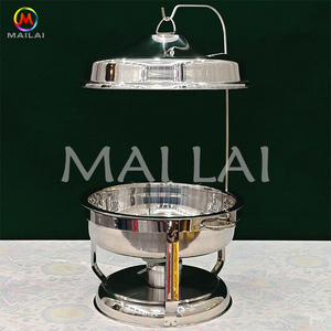 Plats à soupe Traiteur Roll Top Cover Fuel Holder Lid Silver and Gold Round Luxury in <span class=keywords><strong>Dubai</strong></span> Chafing Dish - Product Image 6