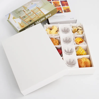 Luxuriöse rechteckige Geschenkbox für Desserts und Kekse, individuell bedruckte Kraftpapier-Schachtel aus stabilem Karton für Schokolade mit Einlage und Prägung