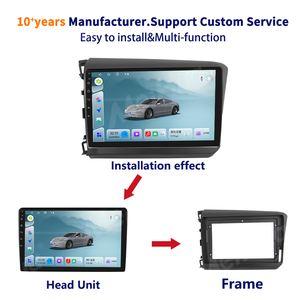 Meihua แผงควบคุมรอบทิศทางสำหรับ Honda Civic ติดเฟรมวิทยุ2012 2015<span class=keywords><strong>ช</strong></span>ุดแผงหน้าปัดสเตอริโอติดรถยนต์เครื่องเล่นดีวีดีจีพีเอส - Product Image 4