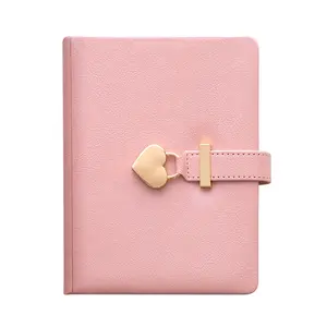 Nette Hardcover Reisenden Journal Hochzeit Geburtstag Geschenk Selbst Pflege Planer Gold Rand Liebe Tagebuch Notebook Mit Herz Förmigen Schloss