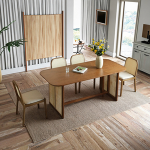 Silla de comedor de madera maciza moderna, silla de restaurante de madera, silla lateral de ratán para muebles de Hotel y hogar - Product Image 4
