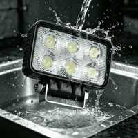 4.4 Inch 18W Rectangle LED Work Light IP68 Waterproof 12-48V 1200 Lumens 6000K Diecast Aluminum Auxiliary Driving Lamp Offroad
