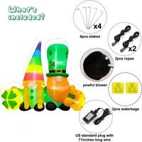 Vente flash : Chapeau gonflable arc-en-ciel pour la Saint-Patrick, trèfle à quatre feuilles lumineux, décorations gonflables personnalisables