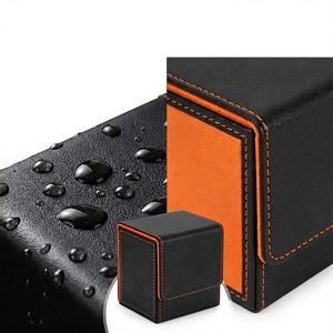 Boîte de rangement pour cartes en cuir PU imperméable FX avec couvercle à rabat et fermeture magnétique, logo personnalisé, organisateur de rangement individuel - Product Image 2