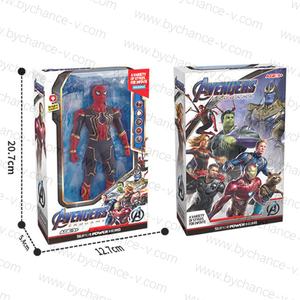 Meilleur cadeau de vacances cool pour garçons <span class=keywords><strong>super</strong></span> héros <span class=keywords><strong>ironman</strong></span> spiderman capitaine Thanos figurine jouet avec lumière dans la poitrine 6.9'' - Product Image 4